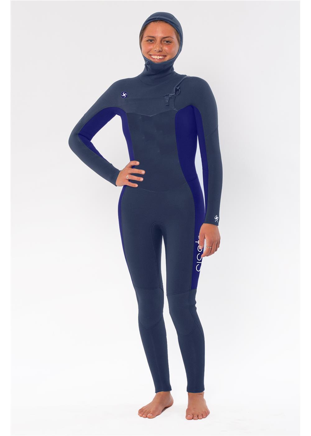 Sisstrevolution My seas 5/4 Hooded Chest Zip Full Wetsuits ladies wetsuits Sisstrevolution Blue Moon UK4