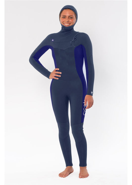 Sisstrevolution My seas 5/4 Hooded Chest Zip Full Wetsuits ladies wetsuits Sisstrevolution Blue Moon UK4