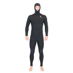 Alder Evo Fire Hooded Men's 6/4 mm Chest Zip Black Wetsuit