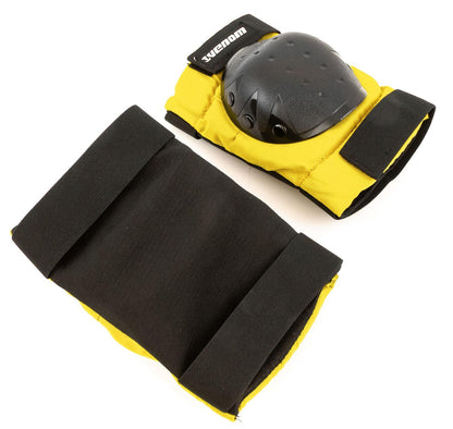 Venom Triple Knee/Elbow/Wrist Pad Set - Yellow Black Pads Venom Skateboards