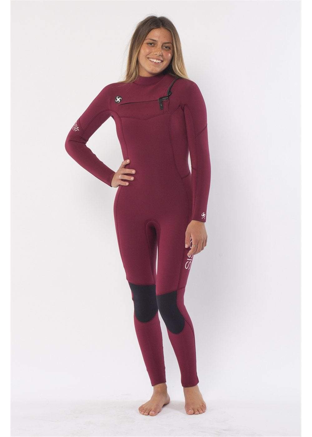 Sisstrevolution 7 seas 4/3 chest zip wetsuit ladies wetsuits Sisstrevolution Wine UK6