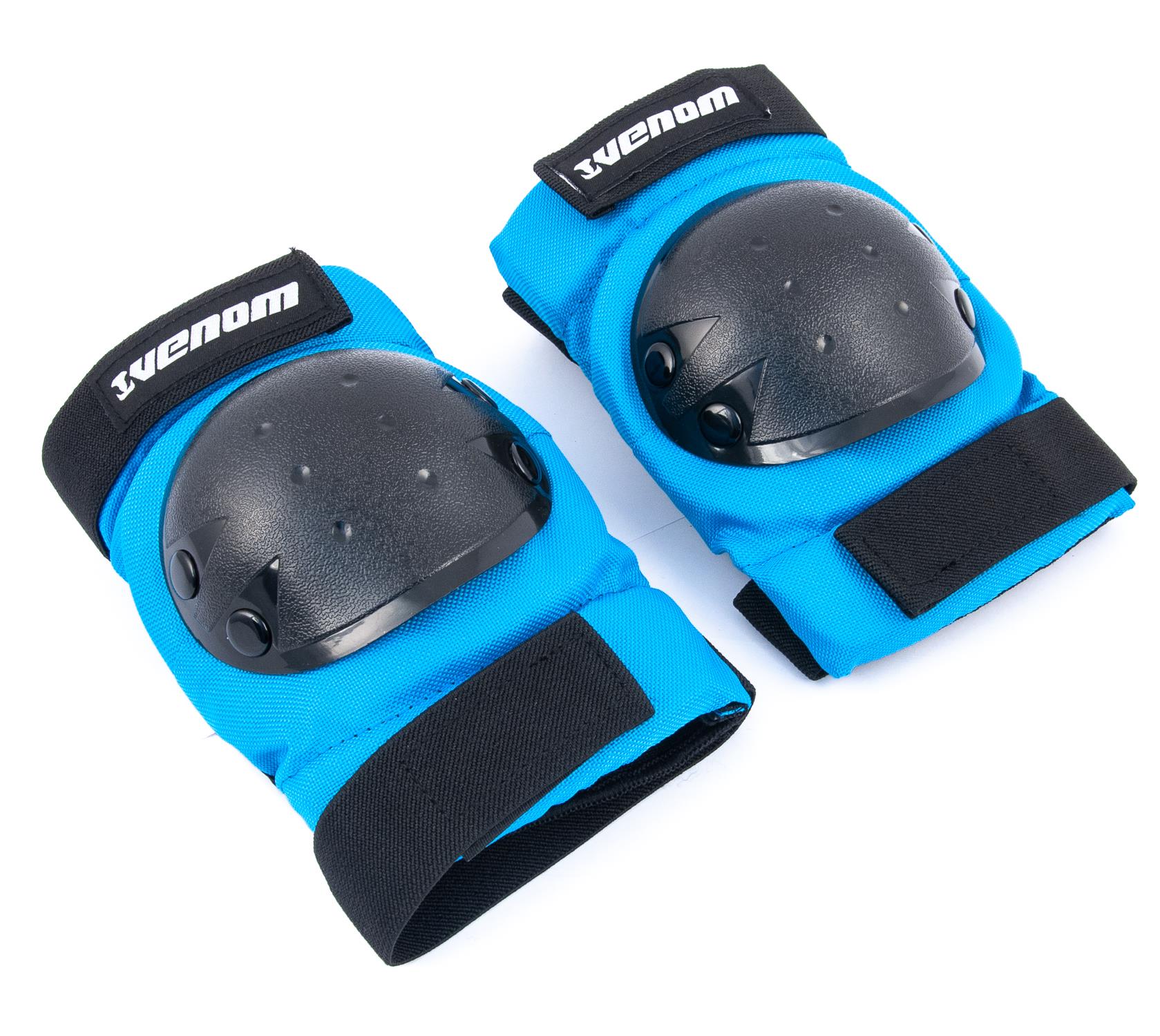 Venom Triple Knee/Elbow/Wrist Pad Set - Blue Black Pads Venom Skateboards