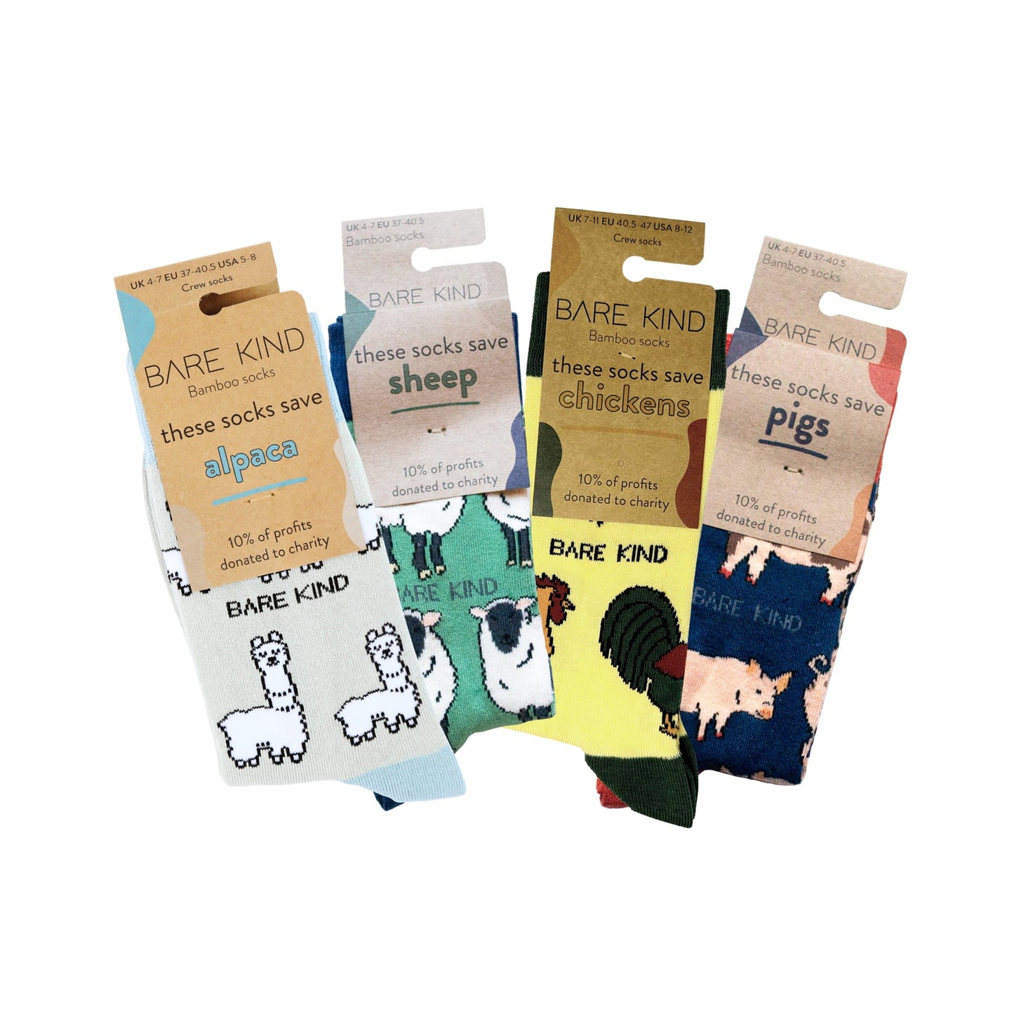 Farm 4 Pack Bamboo Sock Set Socks Bare Kind