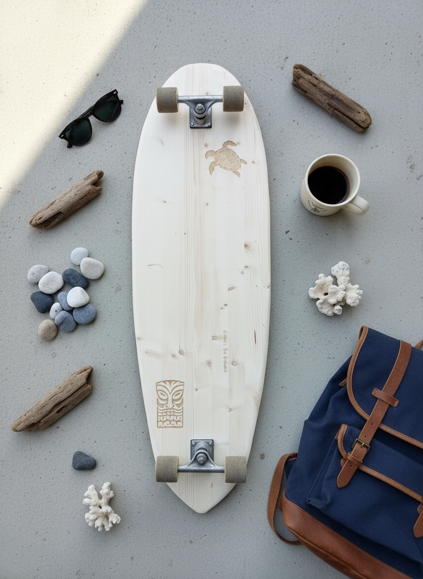 Crush Surfboards Creepie Tiki Cruiser Longboard Skateboard