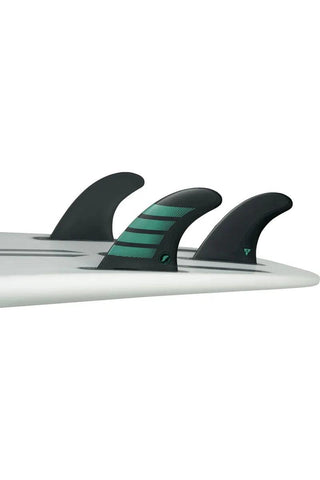 Futures F6 Alpha Size Medium Teal Carbon Thruster Fin Set - Bob Gnarly Surf