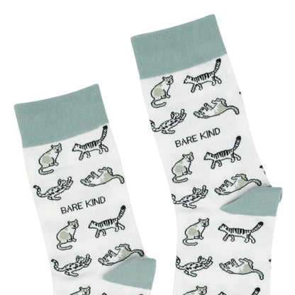 Green Cat Pet Pair Bamboo Sock Set Socks Bare Kind