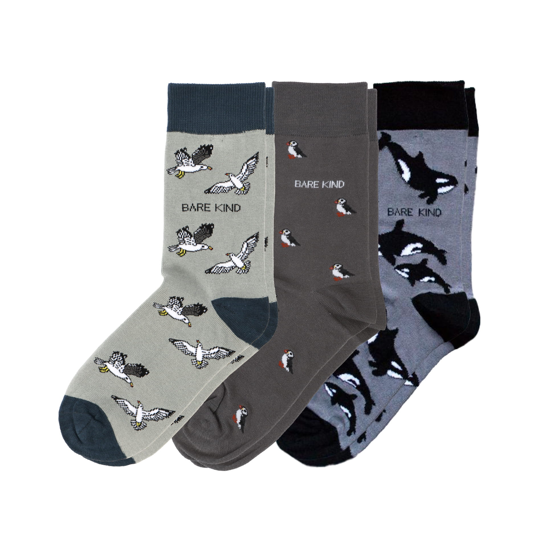 Grey Lover 3 Bamboo Sock Set Socks Bare Kind