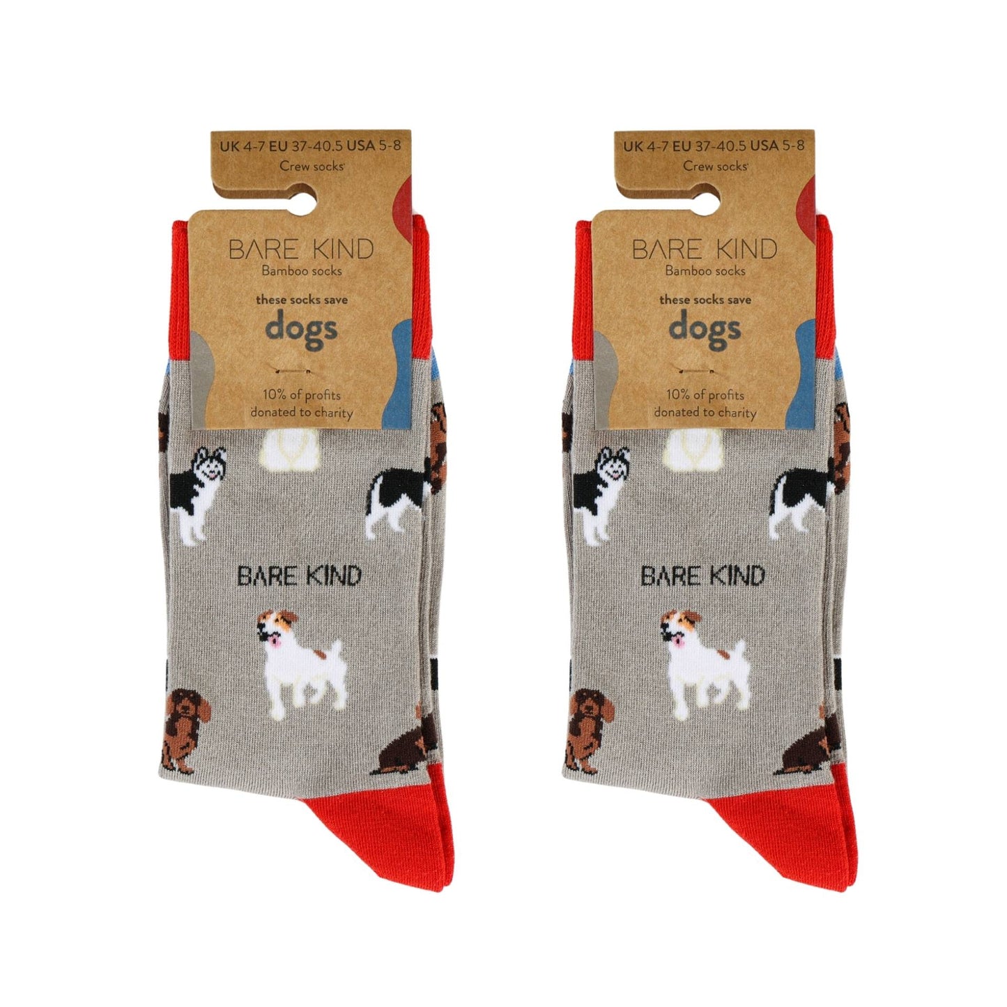 Grey Dog Pet Pair Bamboo Sock Set Socks Bare Kind