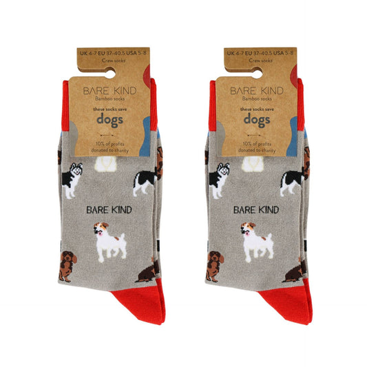 Grey Dog Pet Pair Bamboo Sock Set Socks Bare Kind