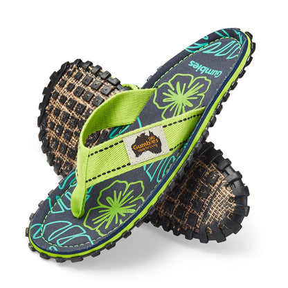 Islander Flip-Flops - Women's - Lime Hibiscus Islander Flip-Flops Gumbies
