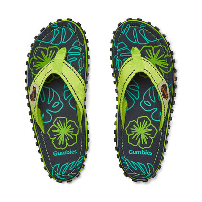 Islander Flip-Flops - Women's - Lime Hibiscus Islander Flip-Flops Gumbies