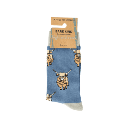 Save the Highland Cow Bamboo Socks Socks Bare Kind