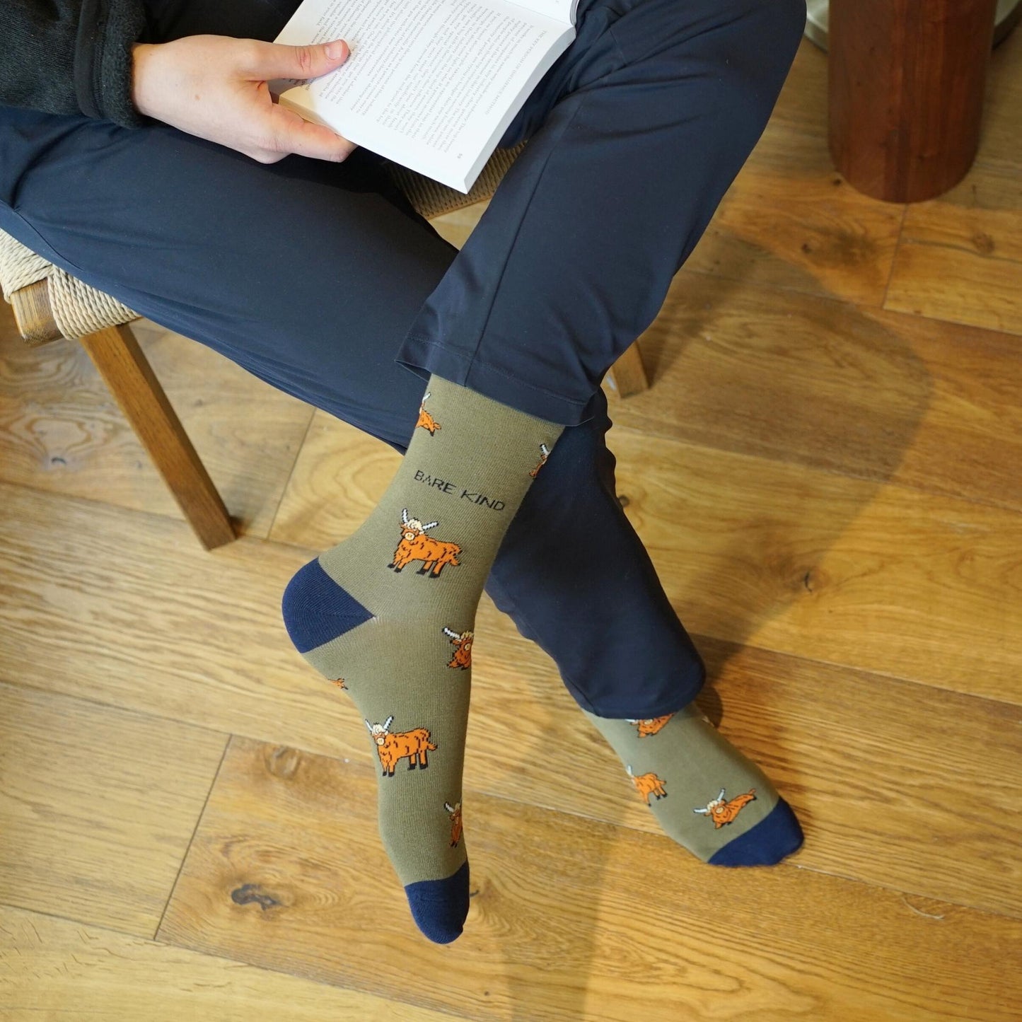 Save the Green Highland Cow Bamboo Socks Socks Bare Kind