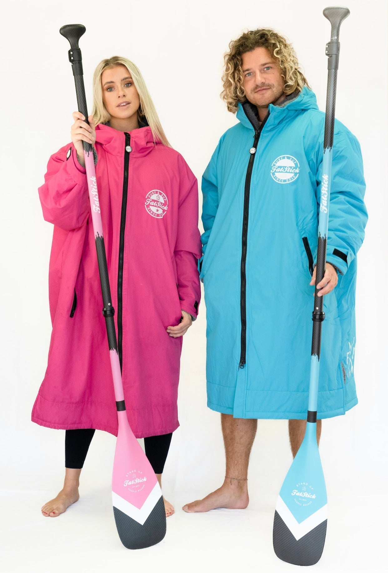 FREE BAG | 3 Piece Full Carbon Paddle Board Paddle - Blue/Pink/Black FatStick Boards