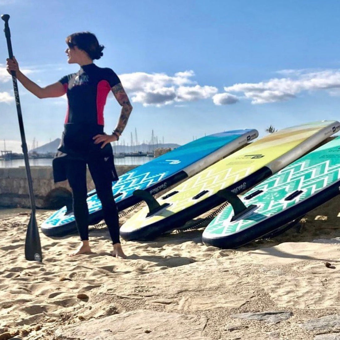 Pure Art 10'6 Inflatable Stand Up Paddle Board SUP Package | With SEAT SUPs FatStick Boards 10'6 Mellow Yellow