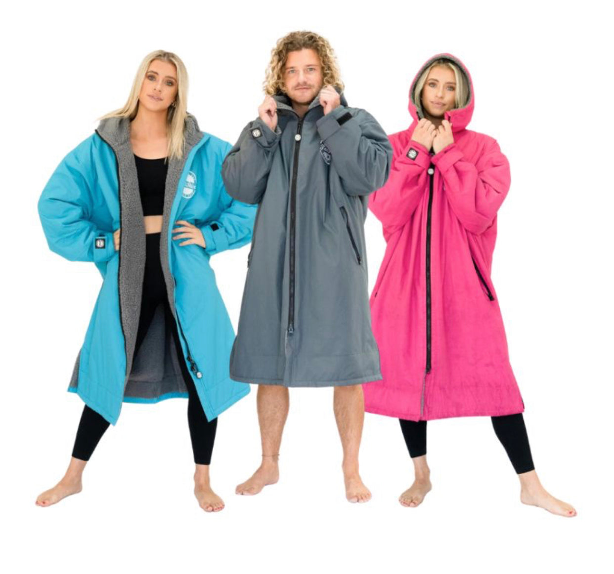 FREE BEANIE | Recycled Fleece Changing Robe “FatWrap” | Waterproof |Beach | Swimming | Surfing | Coat Accessories/Bags FatStick Boards Blue & Free Hat Extra large