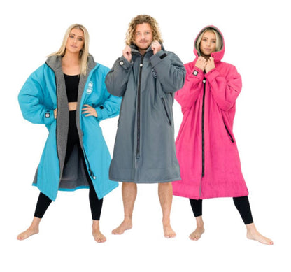FREE BEANIE | Recycled Fleece Changing Robe “FatWrap” | Waterproof |Beach | Swimming | Surfing | Coat Accessories/Bags FatStick Boards Blue & Free Hat Extra large