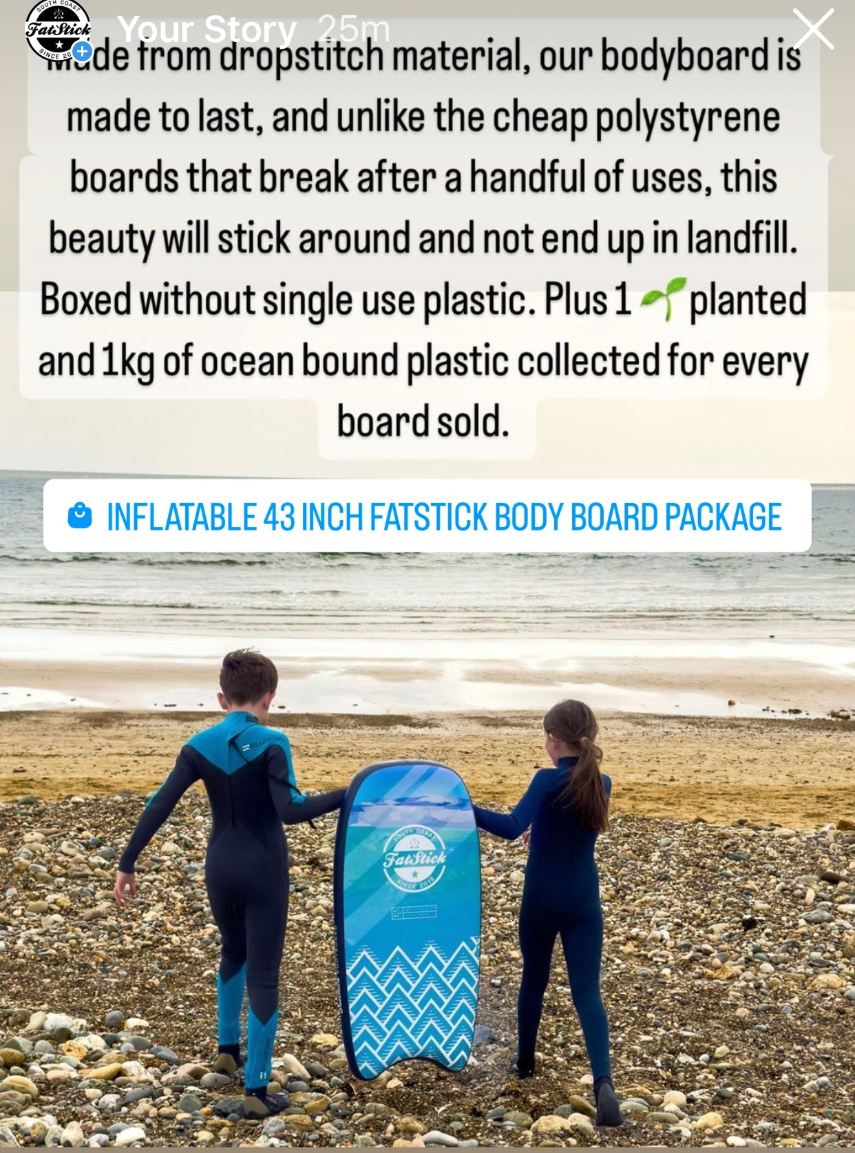 Inflatable 43" FatStick Body Board Package FatStick Boards