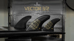 Futures Alpha Vector 3/2 Medium Thuster Tri Fin Set Carbon Gold