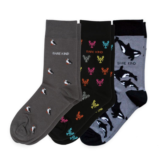 Midnight Classic 3 Bamboo Sock Set Socks Bare Kind