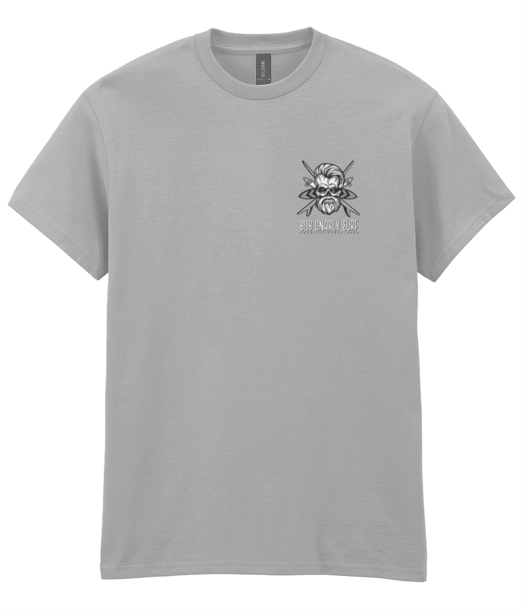 Bob Gnarly Surf Skull & Crossboards T-Shirt Product Type Bob Gnarly Surf Sports Grey Small