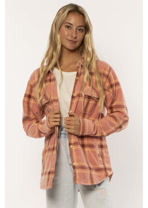 Sisstrevolution Nights Ls Wvn Fleece Top ladies jacket Sisstrevolution Rose Water S