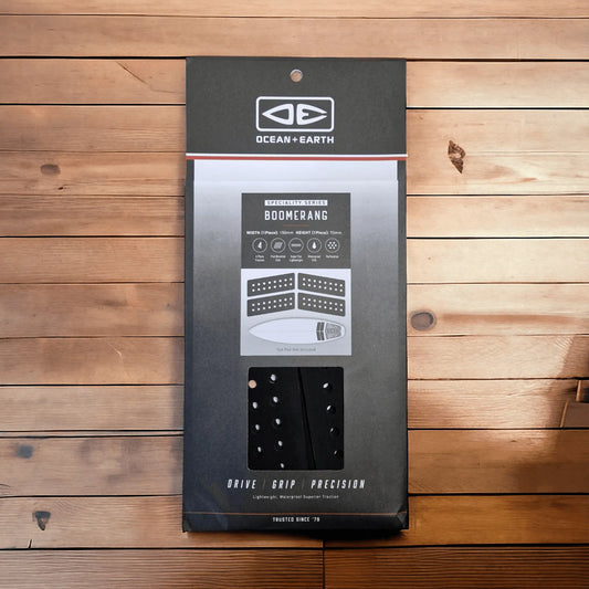 Ocean & Earth Boomerang Centre Deck surfboard traction pad - Black Surfing Tail Pads Ocean & Earth