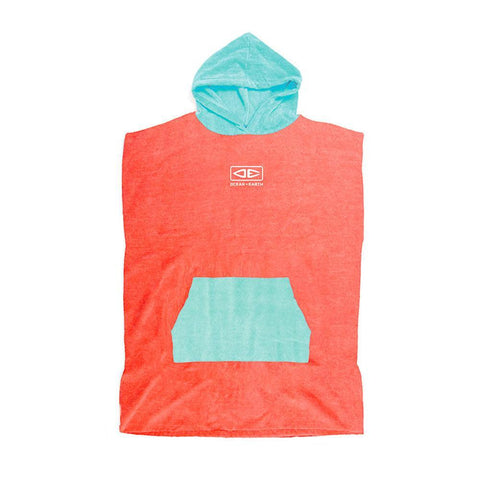 Ocean & Earth Youth Hooded Poncho Coral - Bob Gnarly Surf