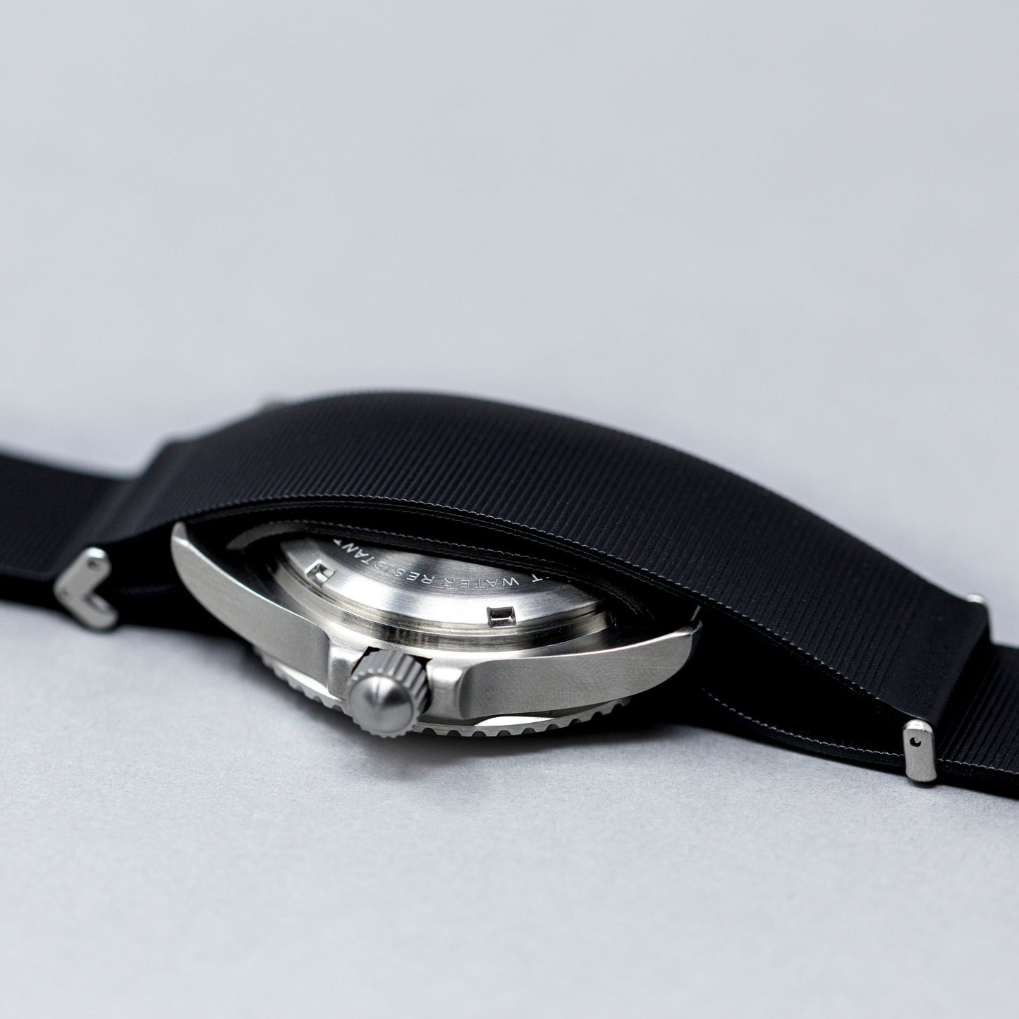 Natural Rubber NATO Watch Strap | Seal Black (20mm) Watch Strap Rotate North