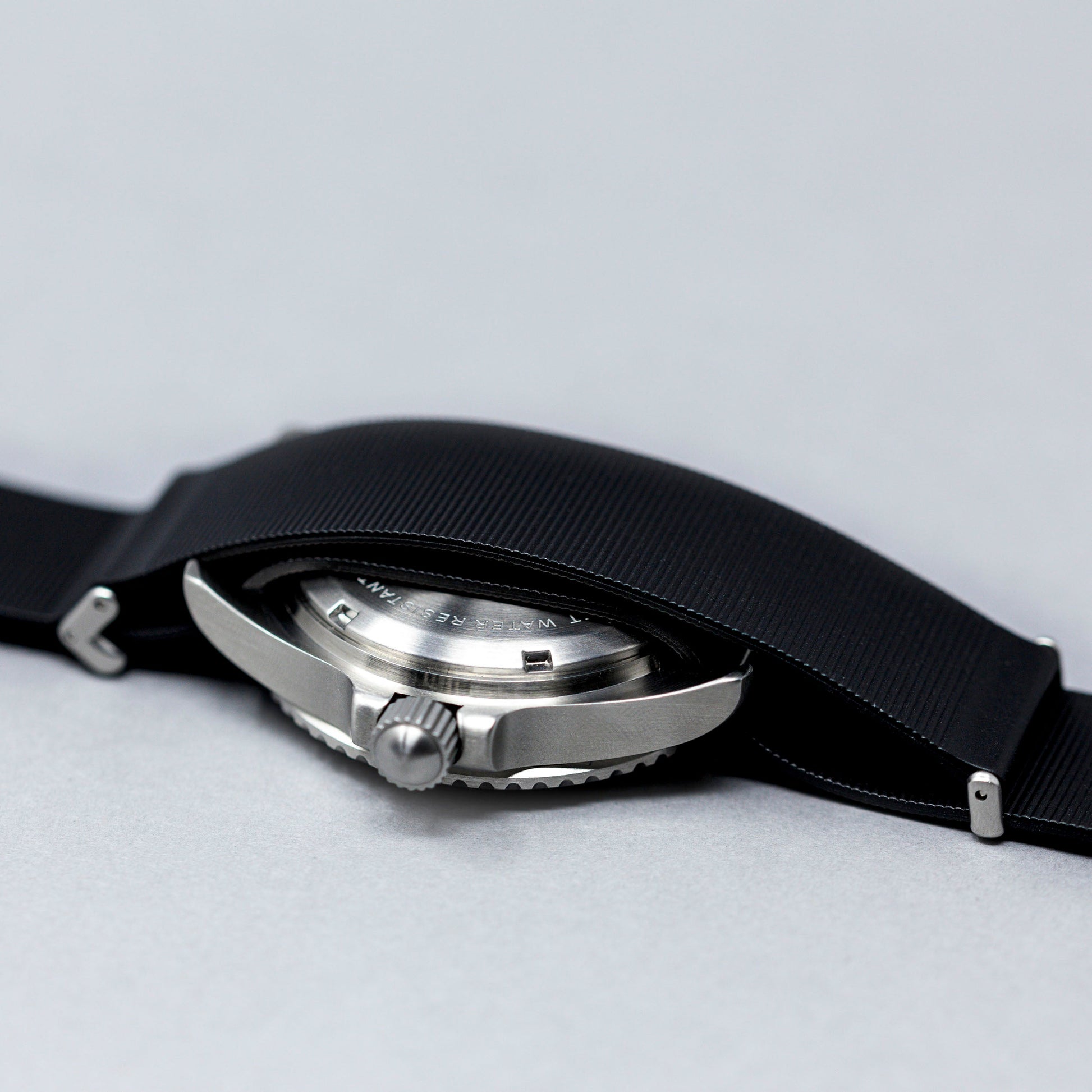 Natural Rubber NATO Watch Strap | Seal Black (20mm) Watch Strap Rotate North