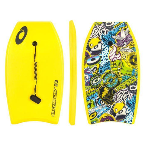 Osprey 33" Stickers Bodyboard Yellow - Bob Gnarly Surf