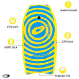 Osprey 37" Spiral Bodyboard Yellow - Bob Gnarly Surf