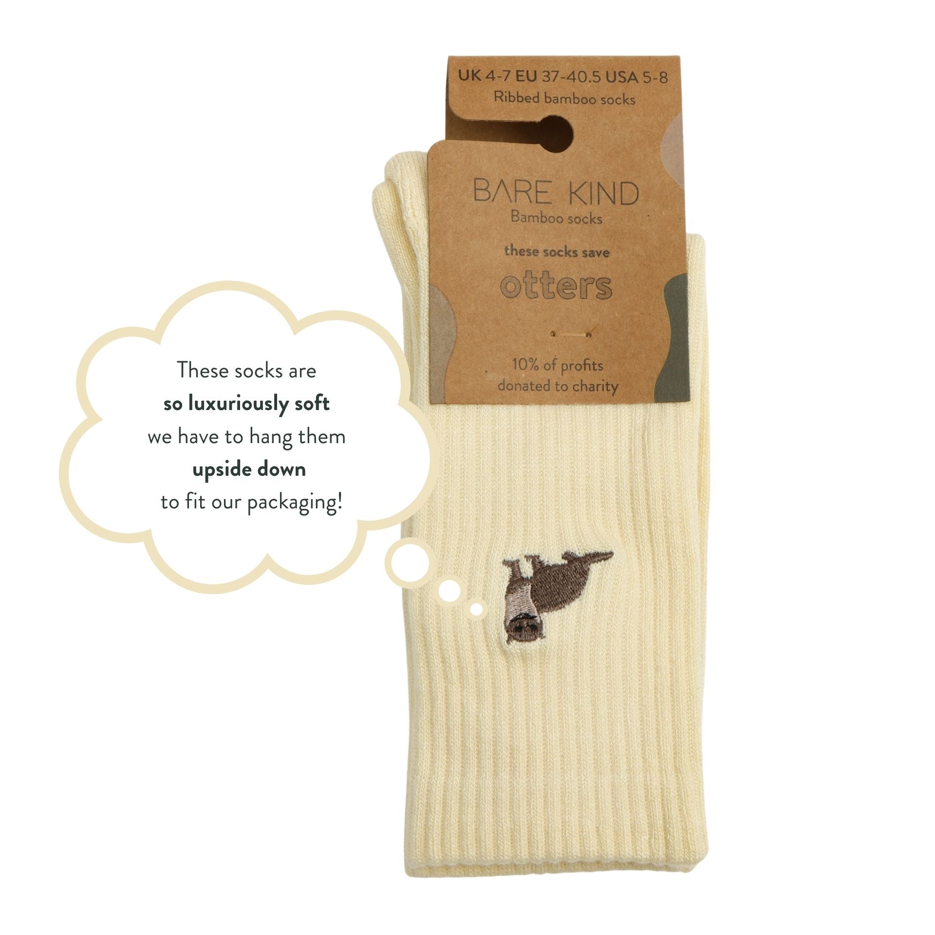Save the Otter Ribbed Bamboo Socks Socks Bare Kind