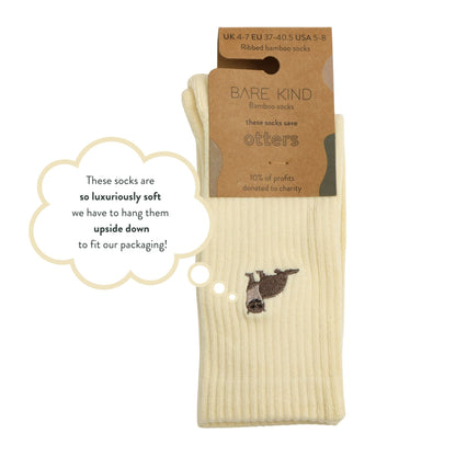 Save the Otter Ribbed Bamboo Socks Socks Bare Kind