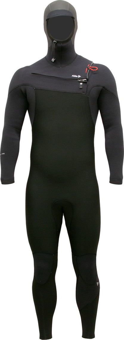 Alder Evo Fire MX Hooded Men's 6/4 mm Chest Zip Black Wetsuit Wetsuits Alder