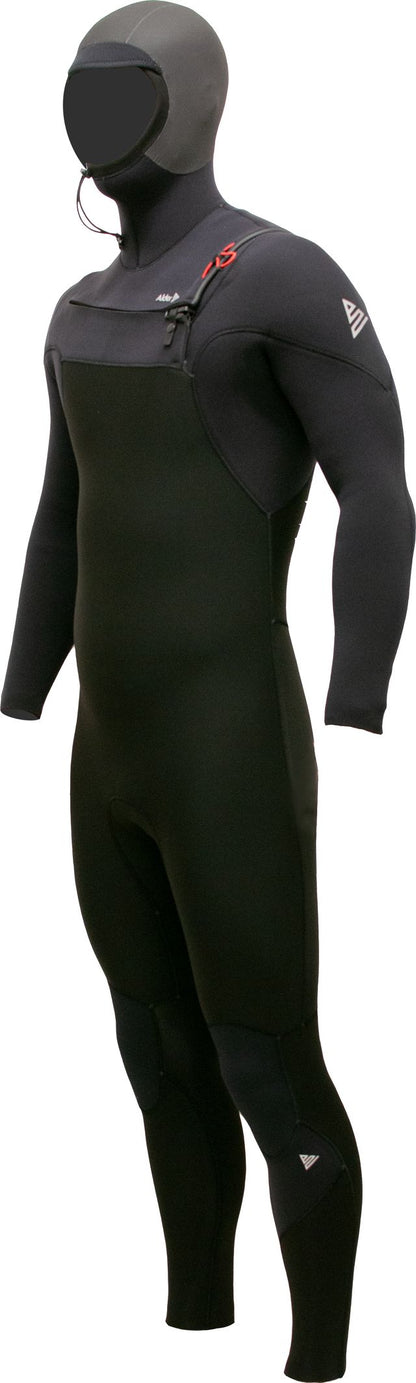 Alder Evo Fire MX Hooded Men's 6/4 mm Chest Zip Black Wetsuit Wetsuits Alder S 6/4mm