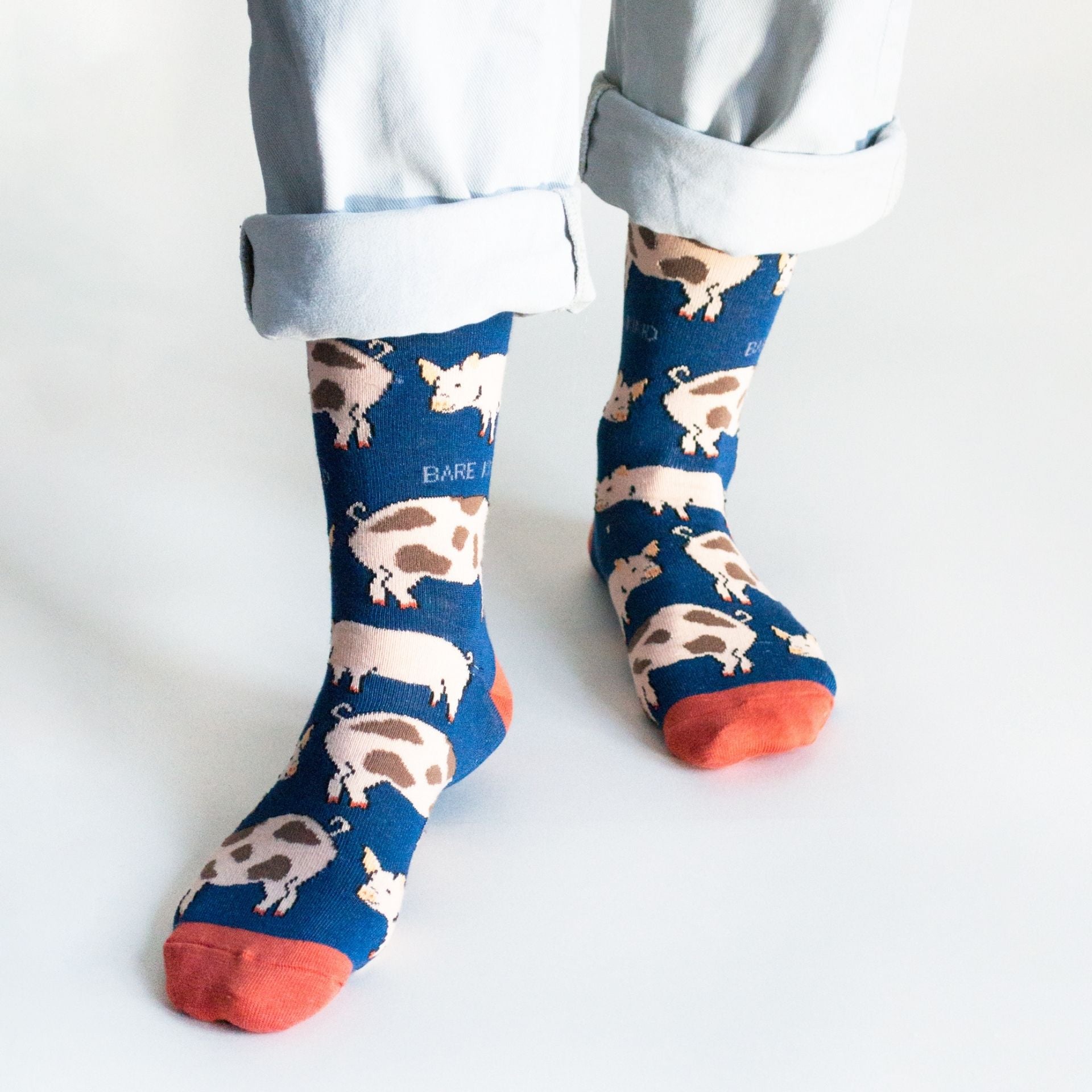 Blue Farm Animals Bundle of 3 Bamboo Sock Set Socks Bare Kind