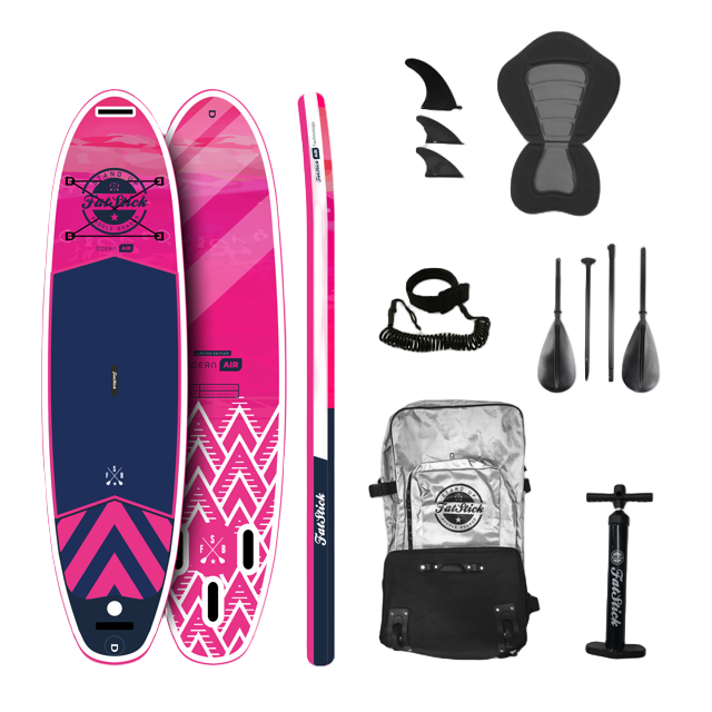 Pure Art 10'6 Inflatable Stand Up Paddle Board SUP Package | With SEAT SUPs FatStick Boards 10'6 Pink Panther