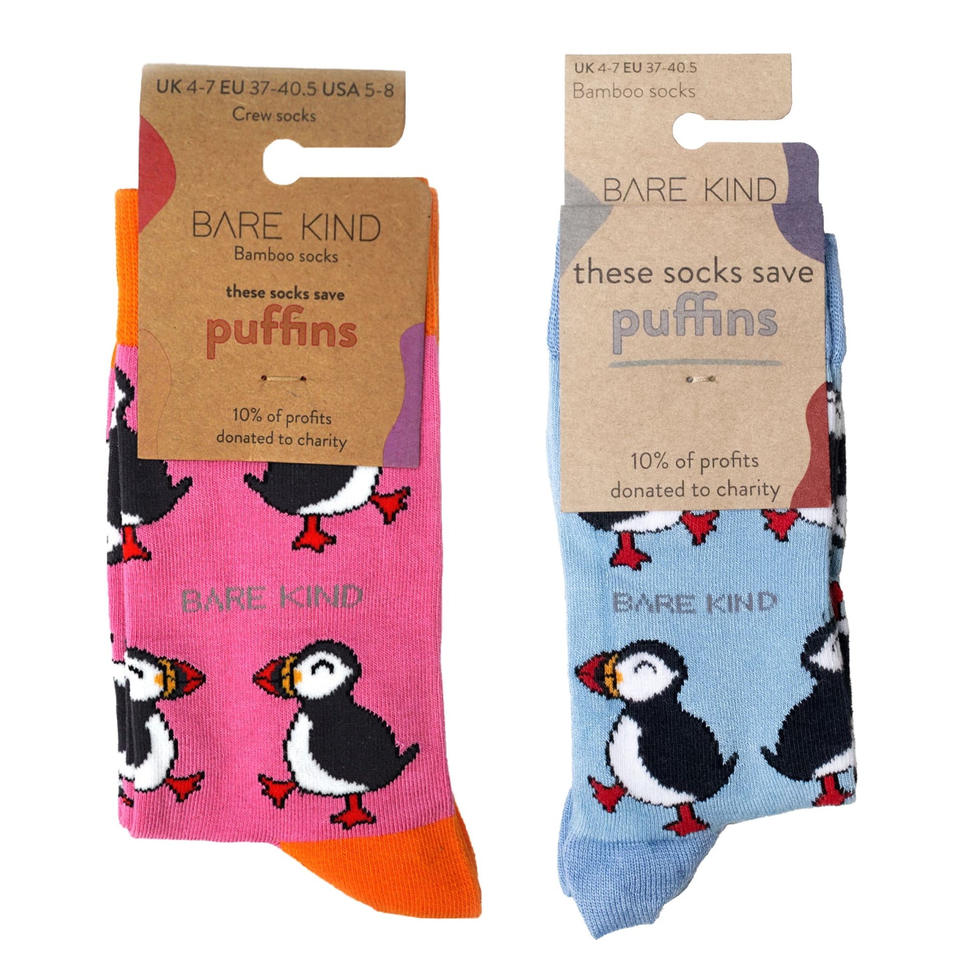 Puffin Couple 2 Pack Bamboo Sock Set Socks Bare Kind