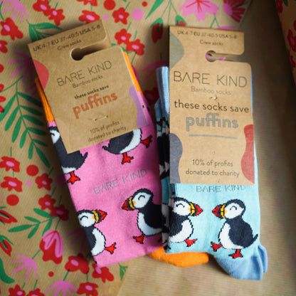 Puffin Couple 2 Pack Bamboo Sock Set Socks Bare Kind