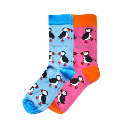 Puffin Couple 2 Pack Bamboo Sock Set Socks Bare Kind