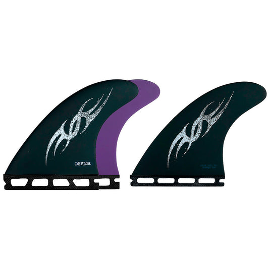 Pulse Nineties thruster fins shortboard fins Deflow Surf Black single tab M