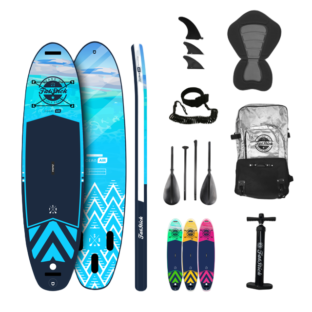 Pure Art 10'6 Inflatable Stand Up Paddle Board SUP Package | With SEAT SUPs FatStick Boards 10'6 Blue Lagoon