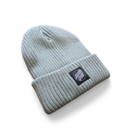 Santa Cruz Beanie Hat Opus Dot Label Moon Rock Grey