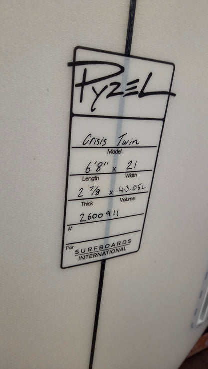 Pyzel Crisis Twin 6'8 (USED) Futures Surfboard Surfboards Pyzel