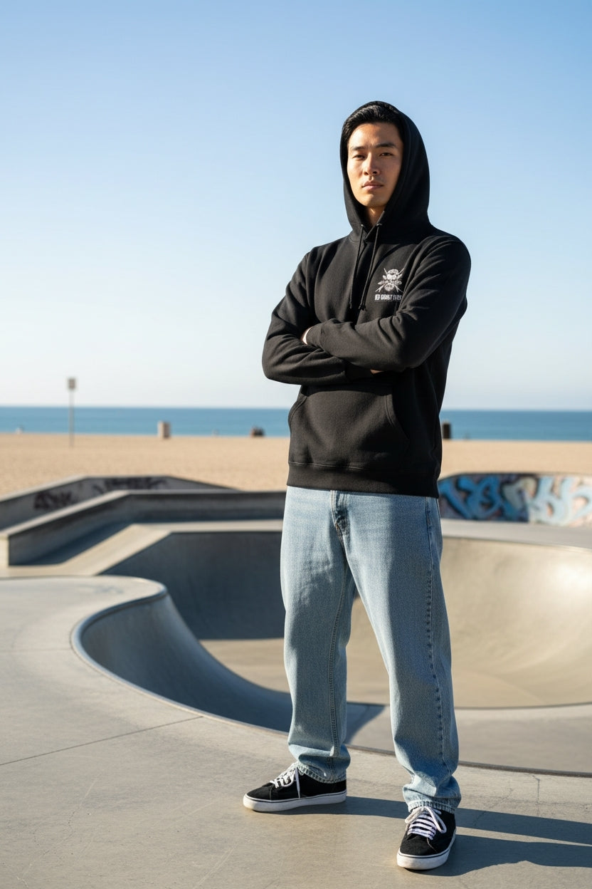 Bob Gnarly Surf Skull & Crossboards Classic Hoodie Hoodies Bob Gnarly Surf