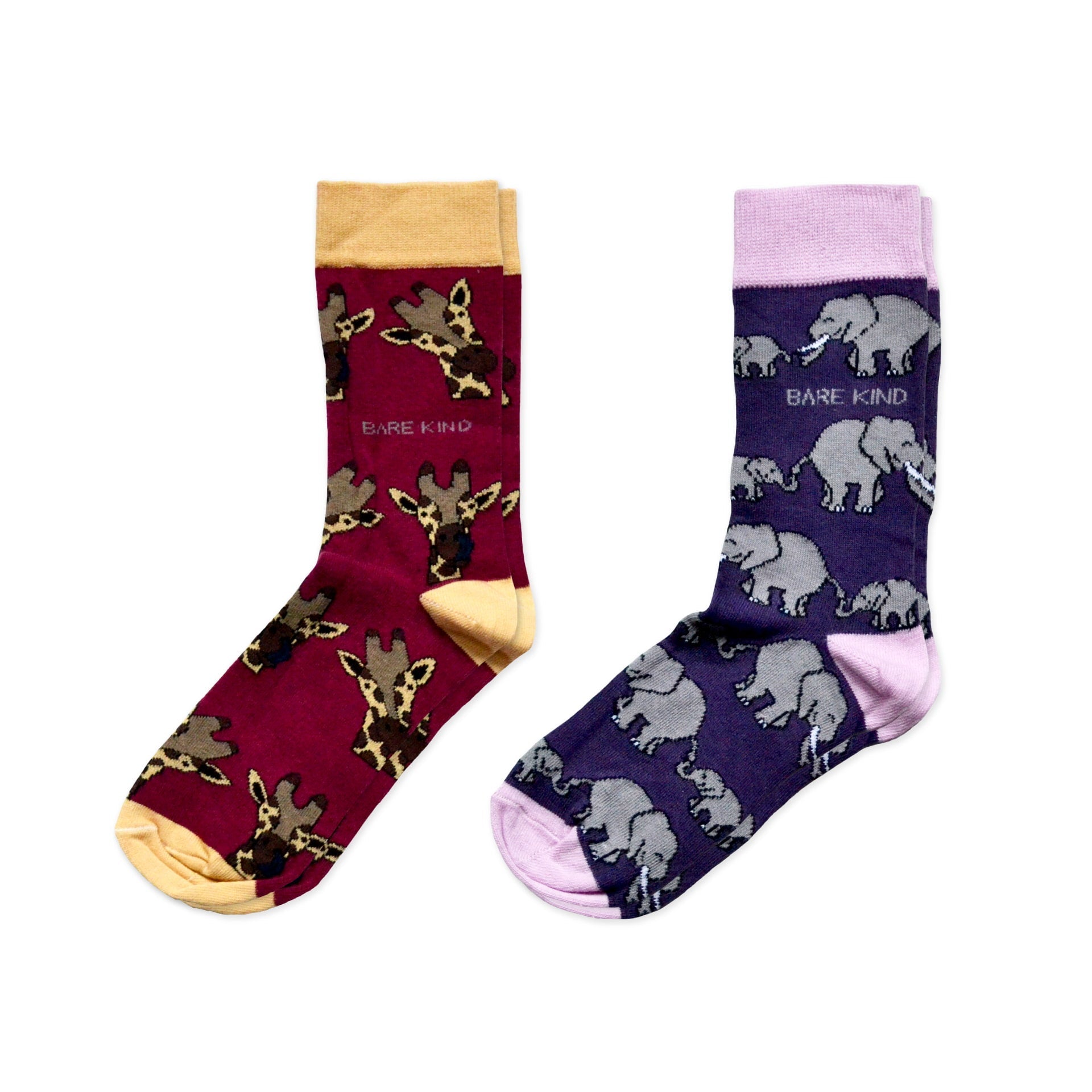 Safari Giants 2 Pack Bamboo Sock Set Socks Bare Kind