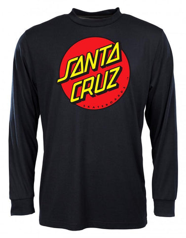 Santa Cruz Classic Dot Long Sleeve T-Shirt Black - Bob Gnarly Surf