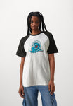 Santa Cruz Screaming Wave Raglan T-Shirt White/Black - Bob Gnarly Surf