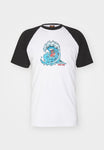 Santa Cruz Screaming Wave Raglan T-Shirt White/Black - Bob Gnarly Surf